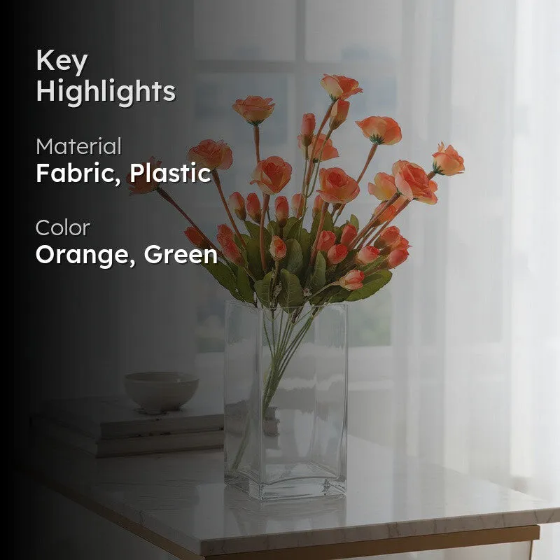Mini Rose Artificial Flowers - Orange media 2