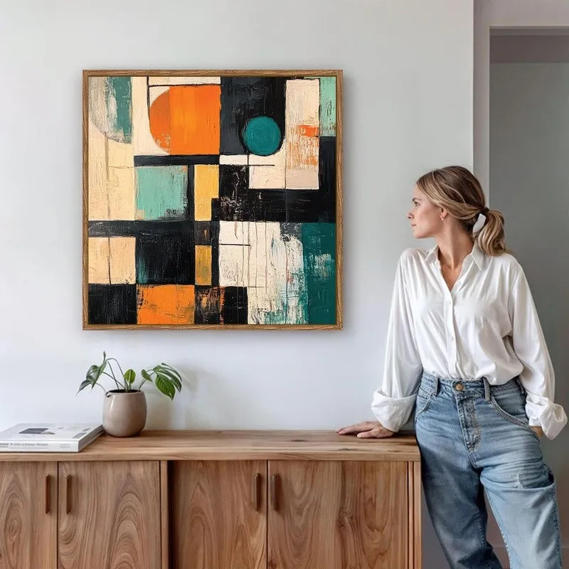 Color Geometry Canvas Wall Art With Frame media 6