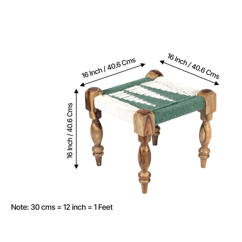 Hynex Sheesham Wooden Bench - Green,White media 8