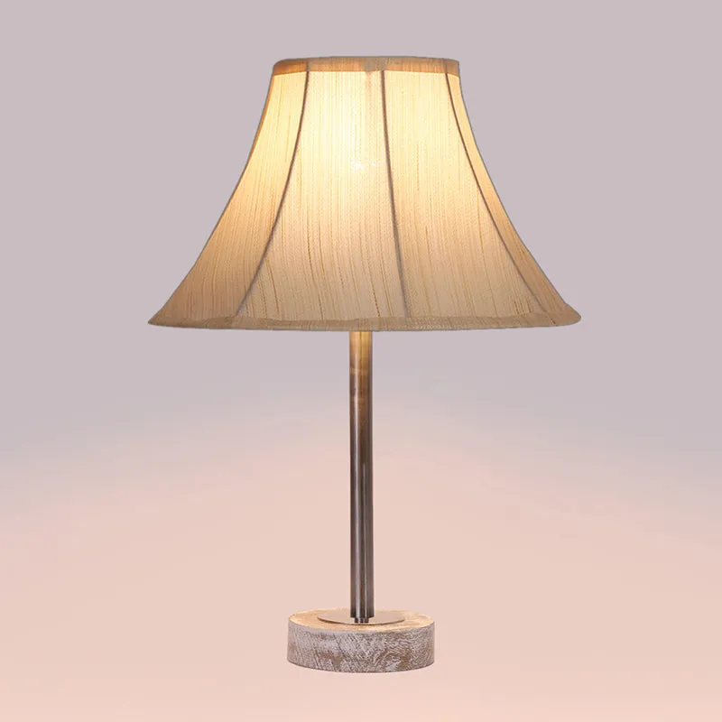 Ceylon Arc Rodin Wooden Table Lamp - OffWhite,Silver,White media 5