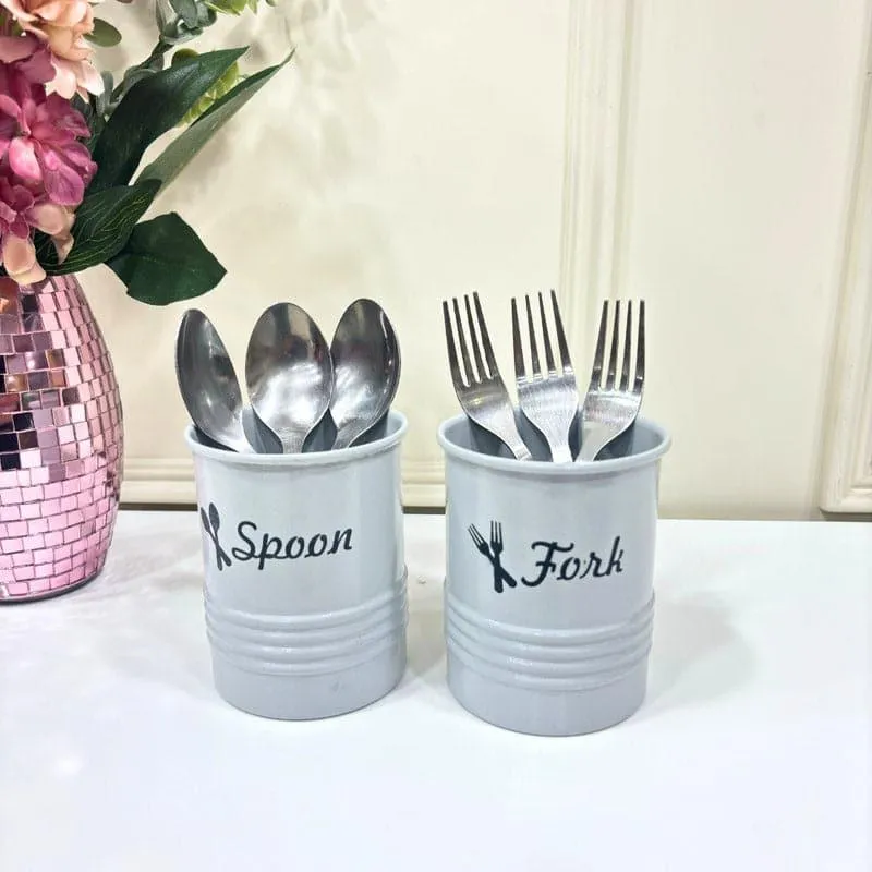 Ferrous Fun Cutlery Holder (Grey) - Set Of Two media 1