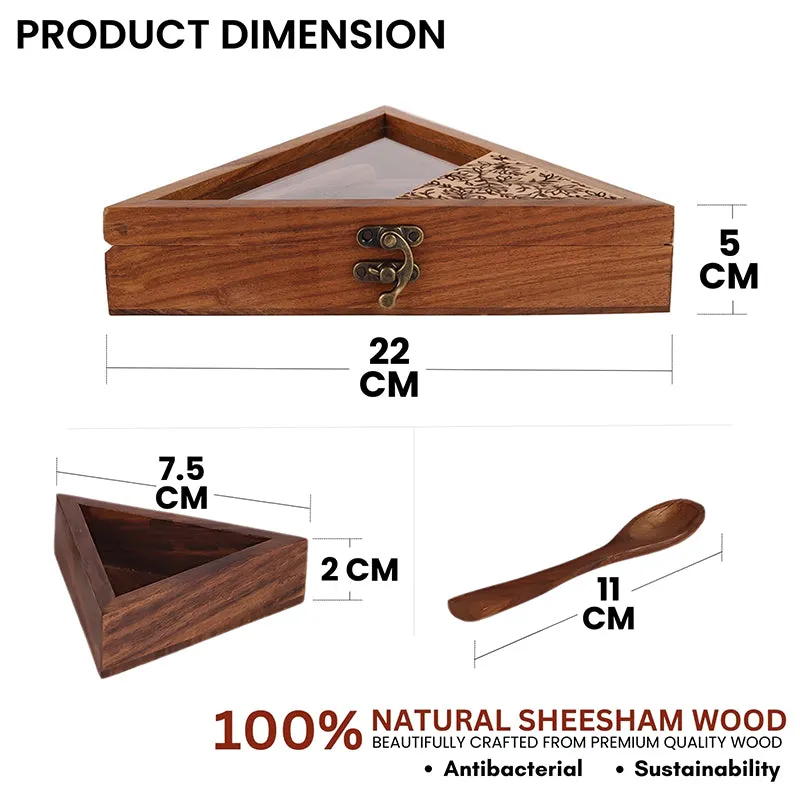 Garza Sheesham Wood Masala Box - Two Piece Set media 9
