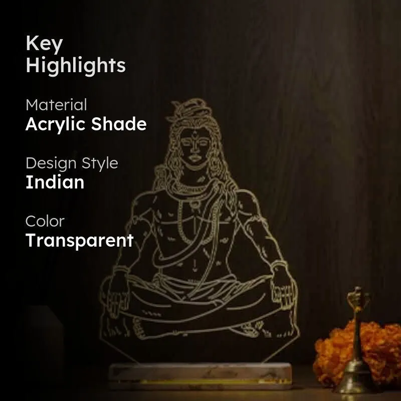 Har Har Mahadev Acrylic Table Lamp - Transparent media 2