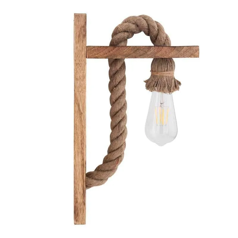 Sigma Jute & Wooden Wall Lamp media 5
