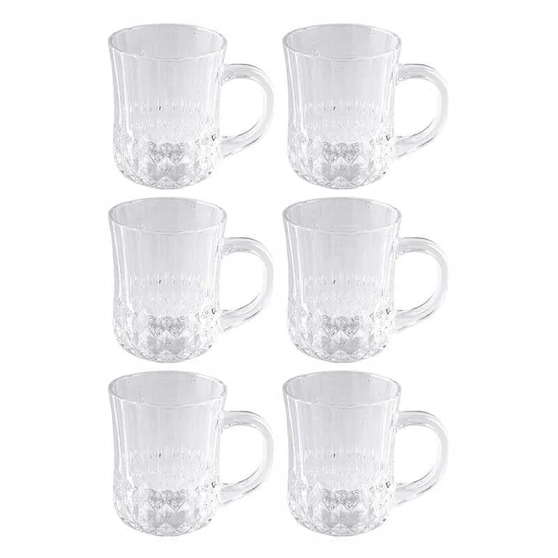 Crux Glass Tea Cup (180 mL Each) -  Set of Six media 4