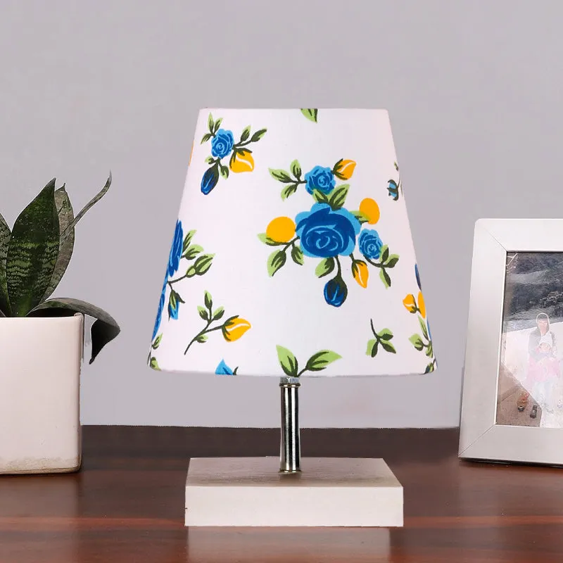 Alsa Blue Fleur Fabric Table Lamp - Multicolor media 3