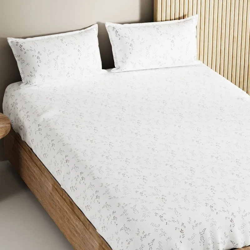 Elvoro Cotton Bedsheet (White) - 144 TC media 4
