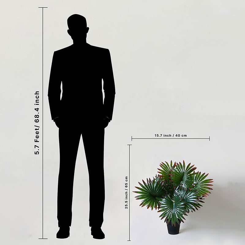Faux Fan Palm With Black Plastic Pot - 58 cm media 9