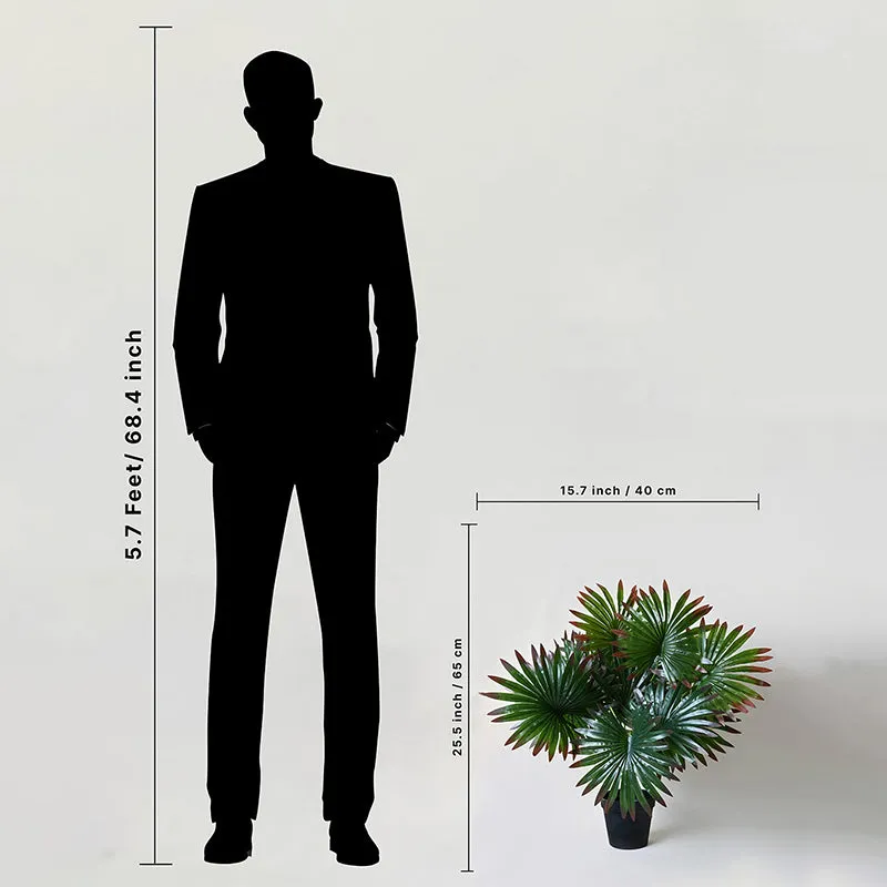 Faux Fan Palm With Black Plastic Pot - 58 cm media 9