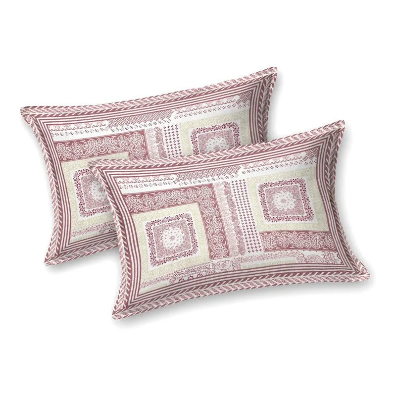 Looma Cotton Bedsheet (Pink,White) - 240 TC media 4