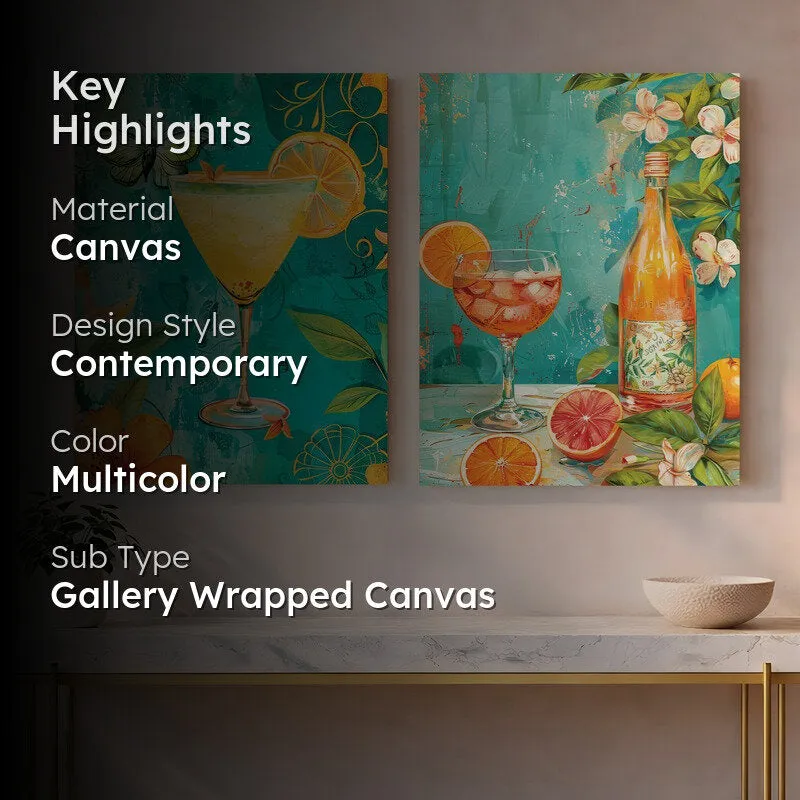 Still Refreshments Canvas Wall Art - Set of Two media 2