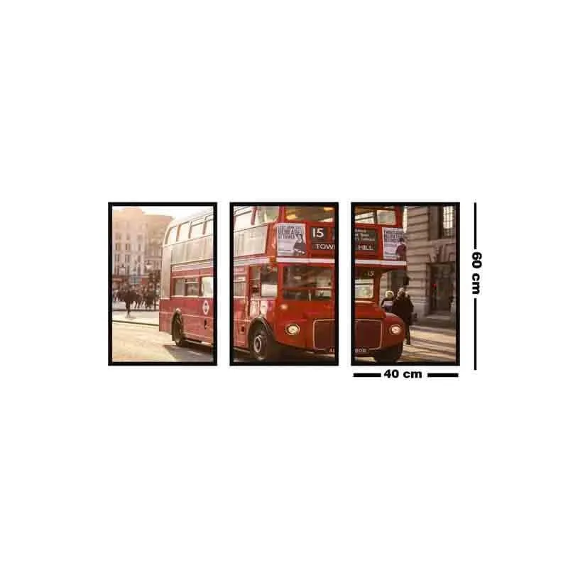 Vintage Double Decker Wall Art - Set Of Three media 7