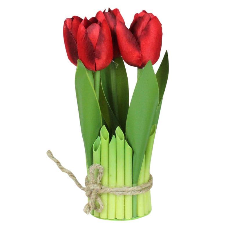 Faux Tube Tulip Flower Bunch - Red media 3