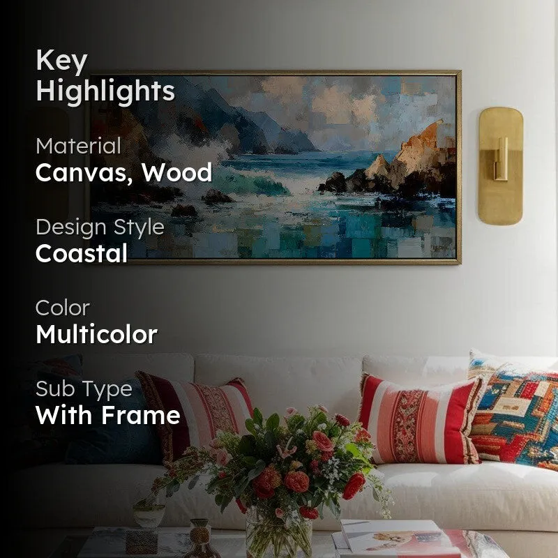Ocean Break Canvas Wall Painting With Frame media 2