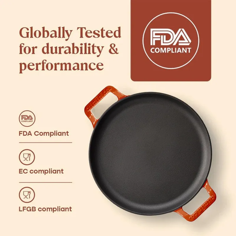 Cumin Co Enamel Cast Iron Dosa Tawa (Rust,Black) - 30 cm media 6