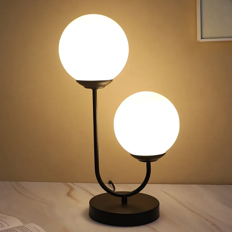 Luce Mini Duo Solid Iron Moon LED Table Lamp - White,Black media 4