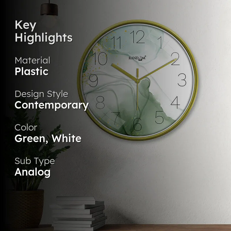 Sage Swirls Plastic Wall Clock media 2
