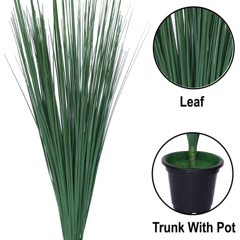 TropiLeaf Artificial Grass bunch With Black Plastic Pot -  3 Feet media 5