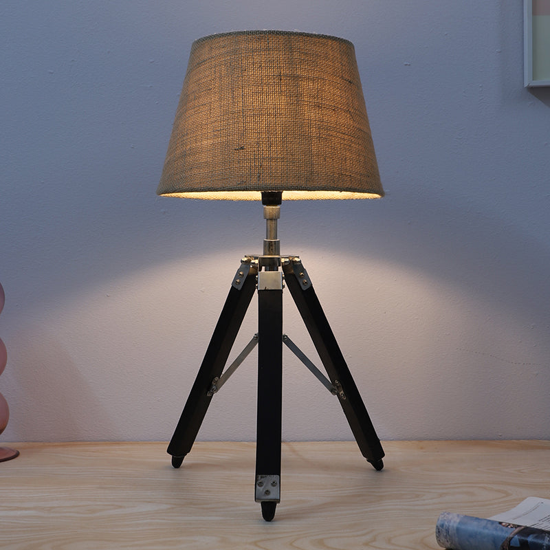 Tatami Fold Tripod Mango Wood Table Lamp - Black,Brown