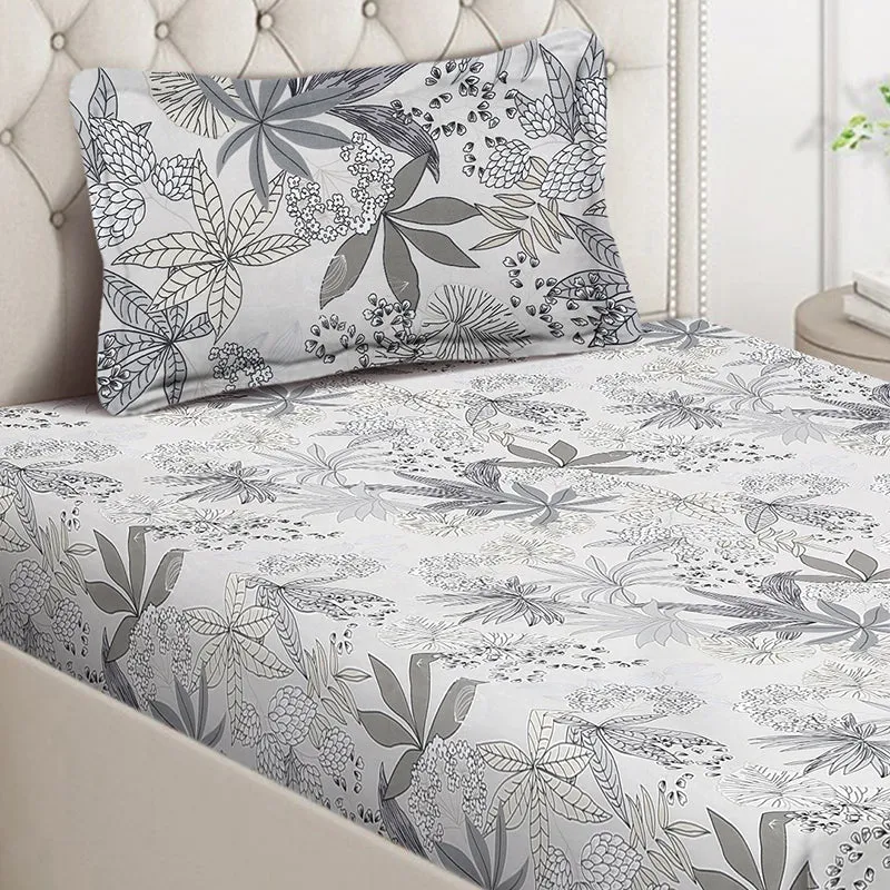 Flora & Freehand Floral Bedsheet - 130 GSM media 4