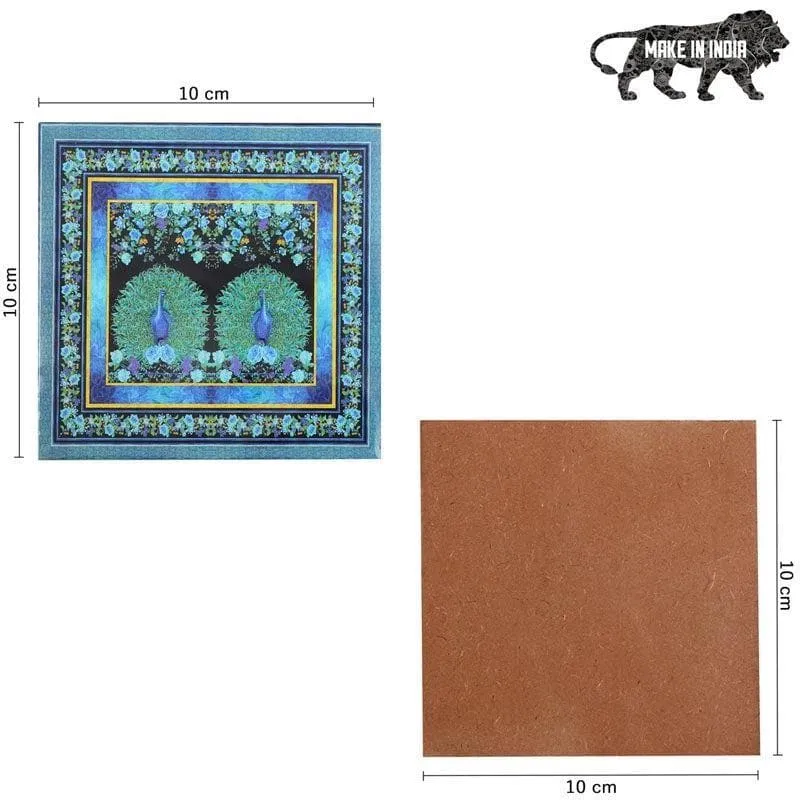Poised Peacocks Coasters - Set Of Four media 6
