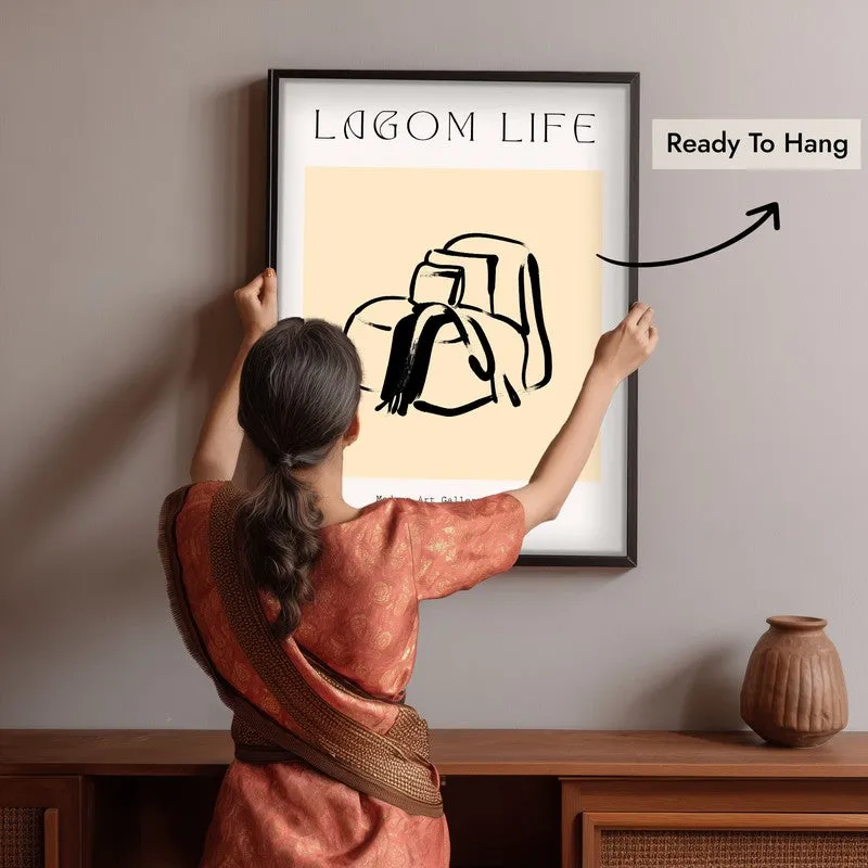 Hushed Routine Canvas Wall Painting With Black Frame media 6