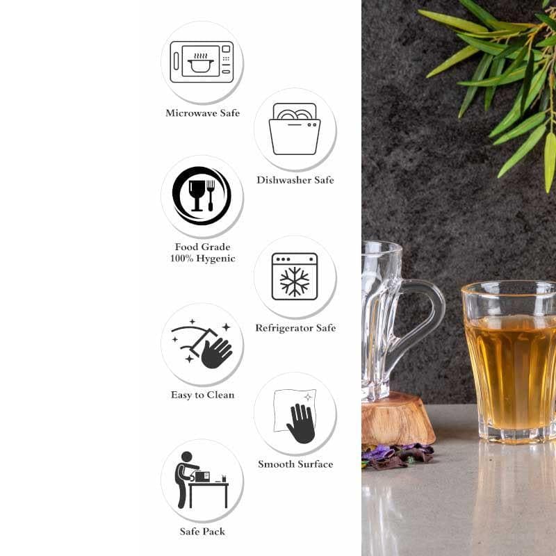 Glassey Glass Tea Cup (160 mL Each)  -  Set of Six media 5