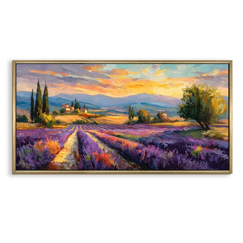 Purple Rows Canvas Wall Painting With Frame media 3