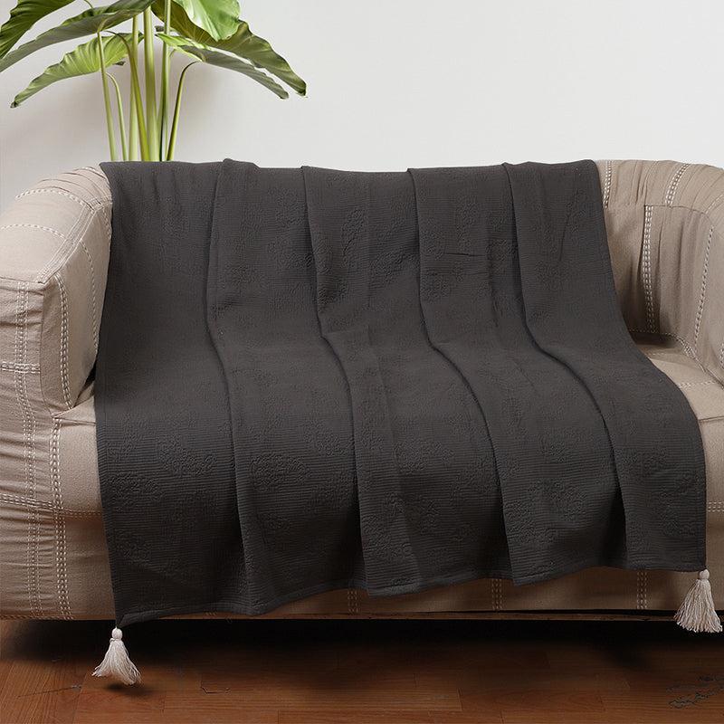 Sable Soft Knitted Cotton Throw