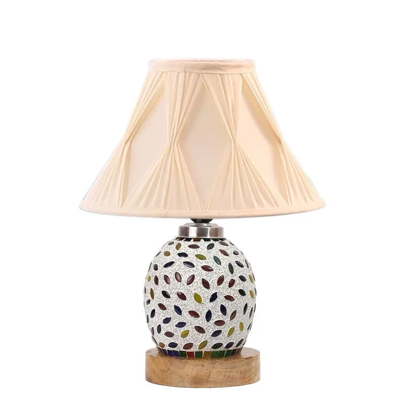 Elyra Smocked Wooden Table Lamp - Multicolor media 5