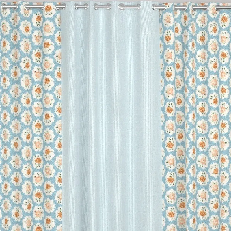 Petal Enchant Drape Curtains (Blue) - Set of Three media 6