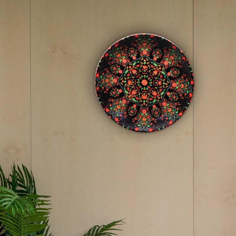 Ornate Mughal Decorative Plate - Black media 6