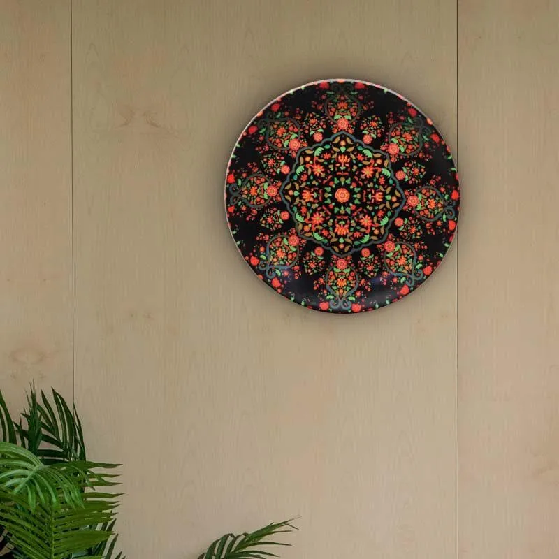 Ornate Mughal Decorative Plate - Black media 6