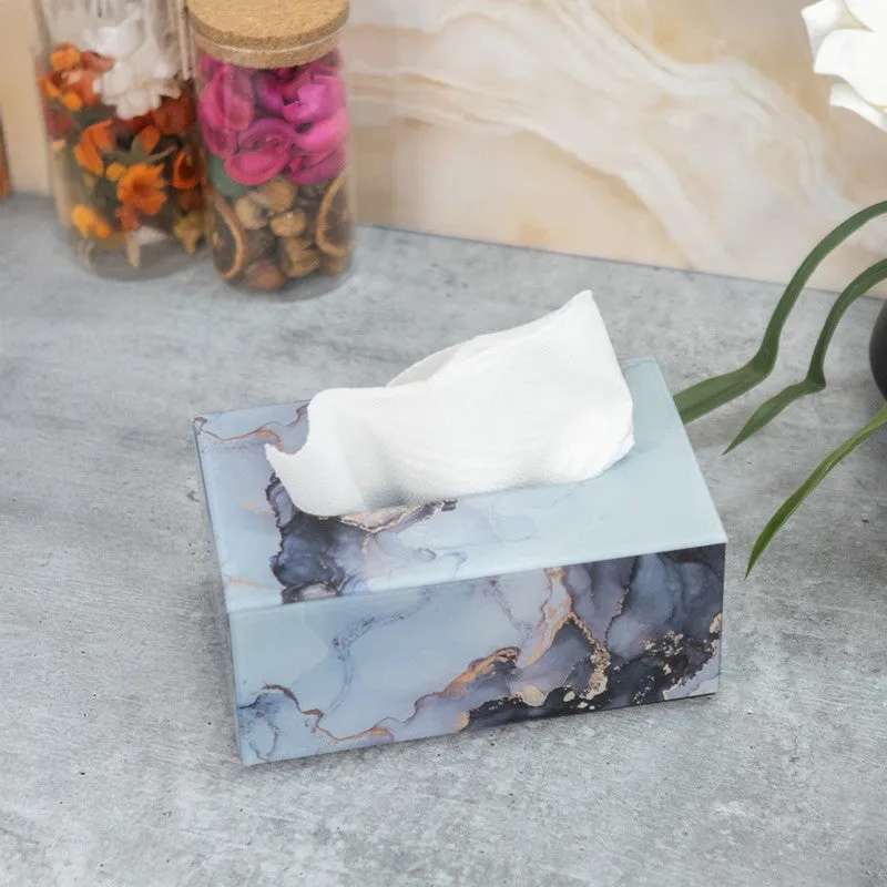 AarviDecor OpalRidge Glass Tissue Holder media 1