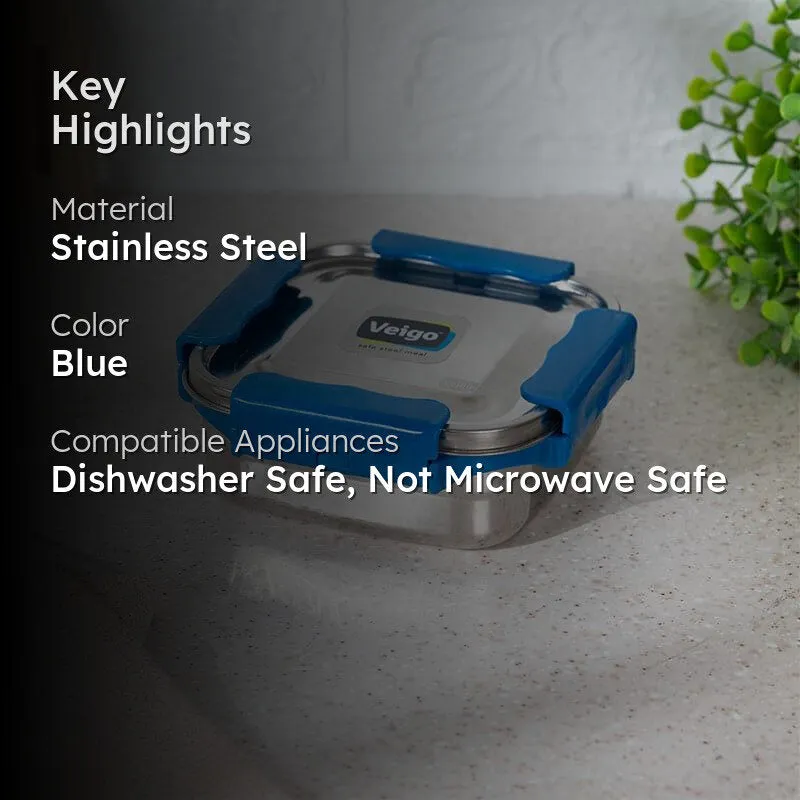 Hotserve Stainless Steel Lunch Box (Dark Blue) - 400 mL media 2