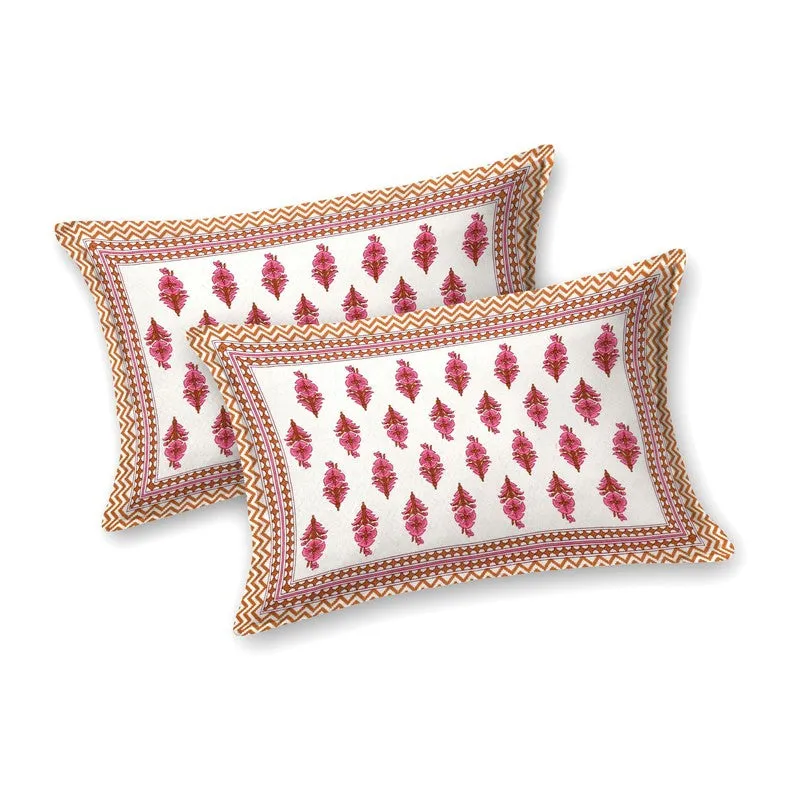 Bloomza Cotton Bedsheet (Pink,White) - 240 TC media 4