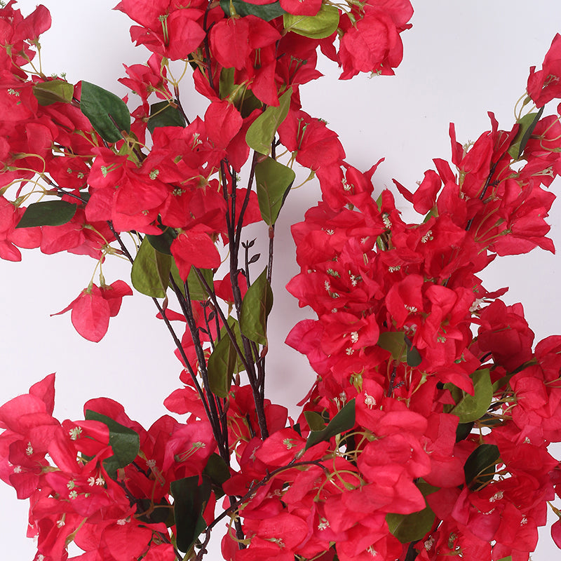 Villa Flora Artificial Bougainvillea With Black Plastic Pot (Red) - 5.3 Feet media 4