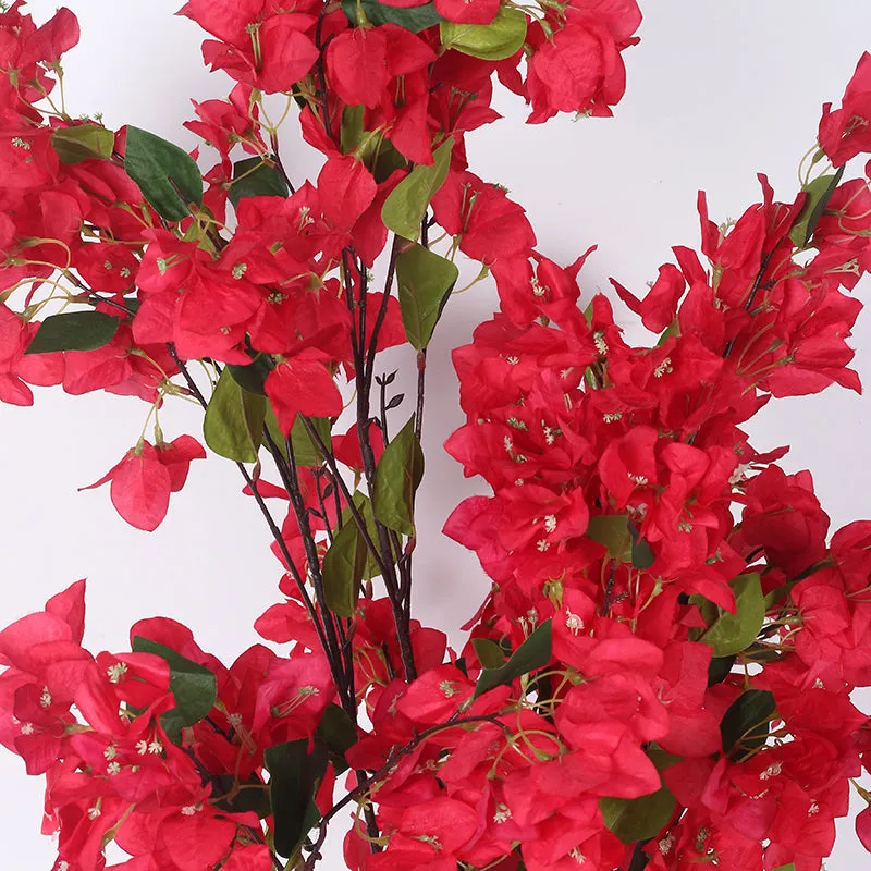 Villa Flora Artificial Bougainvillea With Black Plastic Pot (Red) - 5.3 Feet media 4