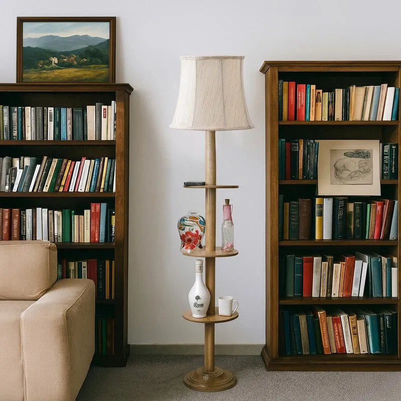 GlowDock Column Wooden Floor Lamp - White media 4