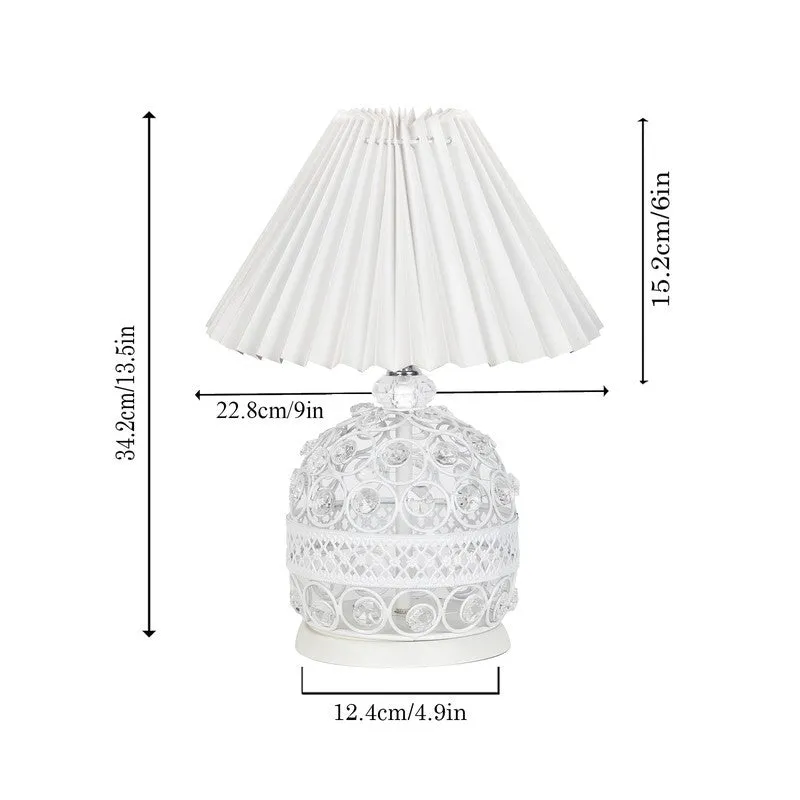 RusticAura Wooden Bedside Metal Table Lamp - White media 8