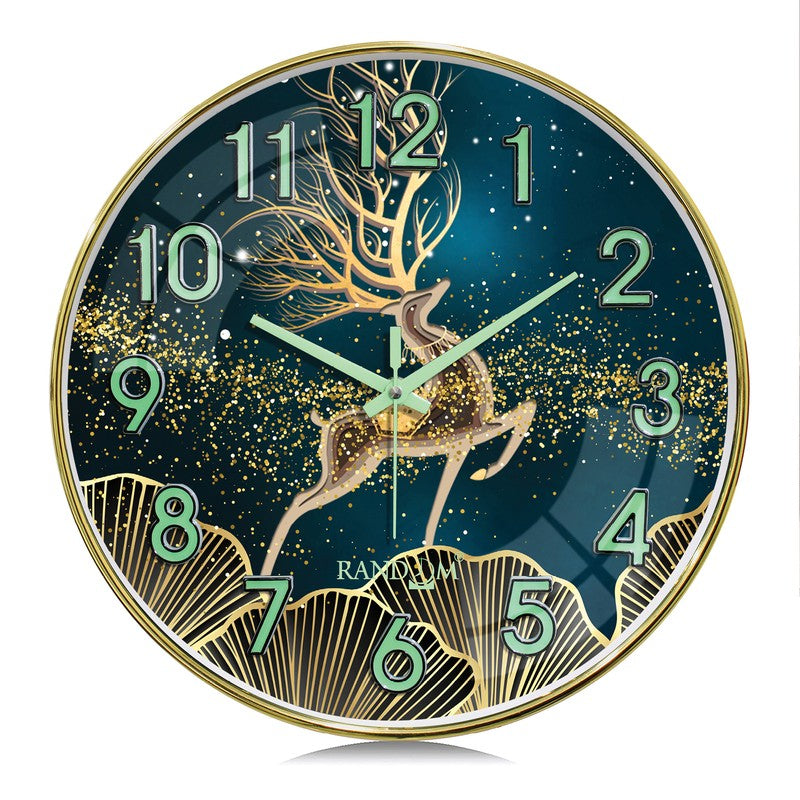 Celestial Round Modern Plastic Wall Clock - Blue & Gold media 3