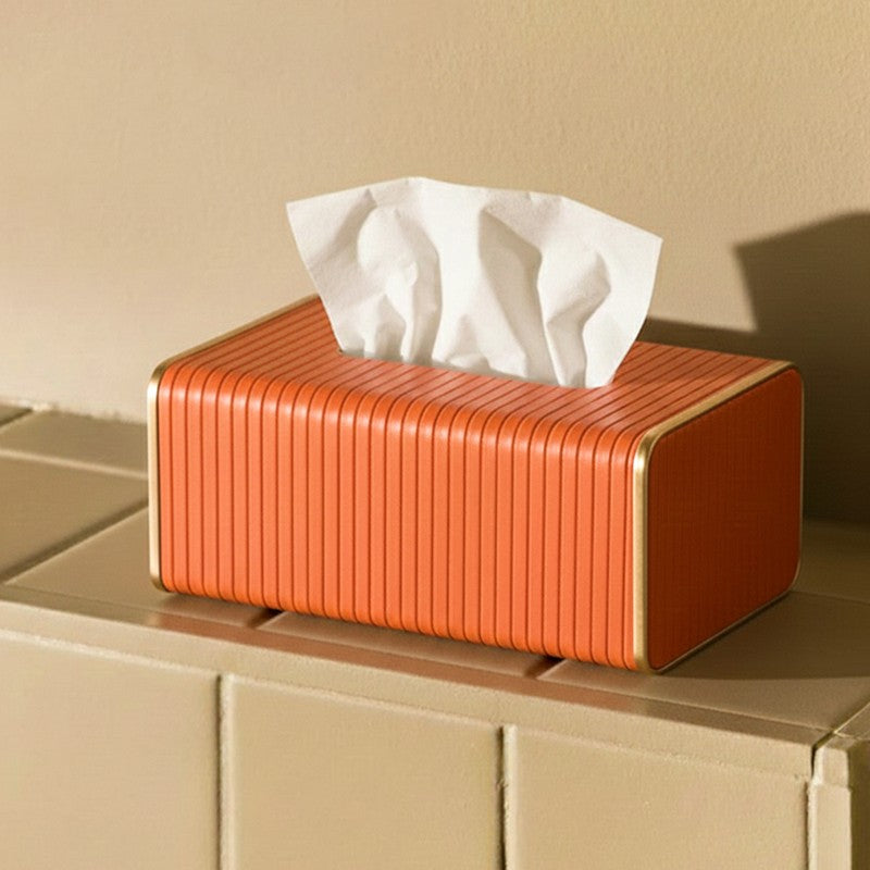 AarviDecor Forme Ribbed Faux Leather Tissue Holder media 4