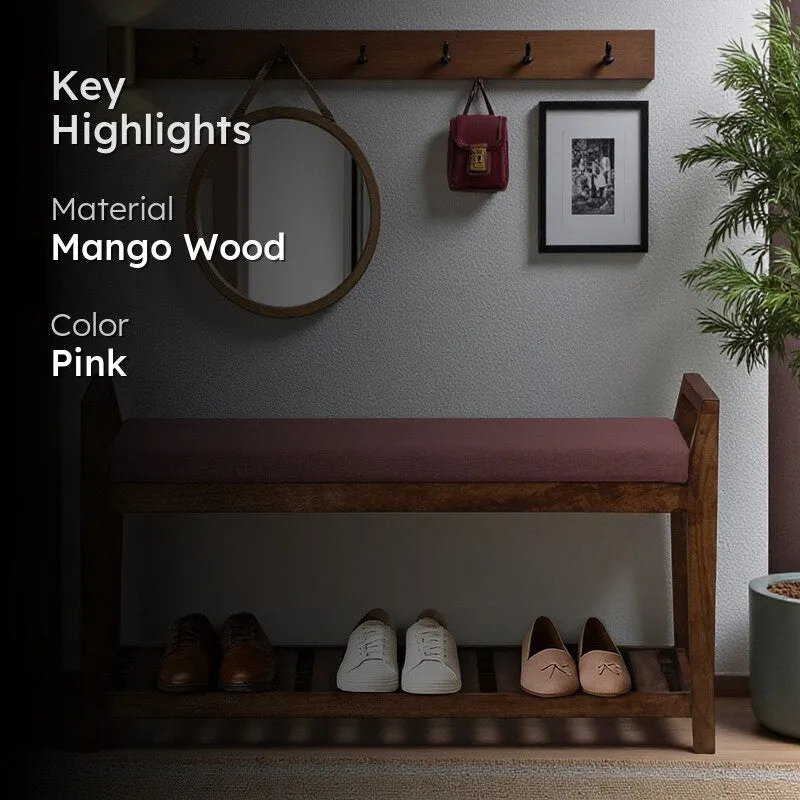 Drift Mango Wood Shoe Rack - Pink media 2