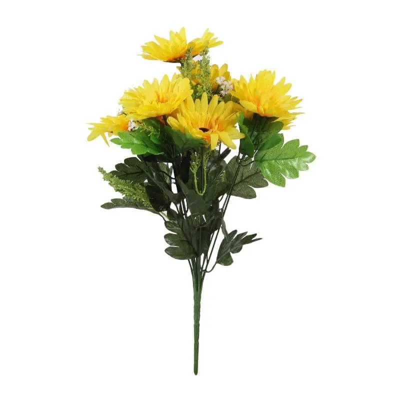 Faux Garabara Daisy Flower Bunch - Yellow media 4