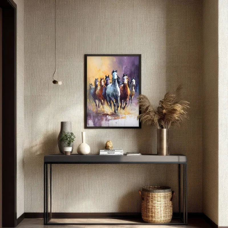 Untethered Horse Wall Painting With Black Frame media 7