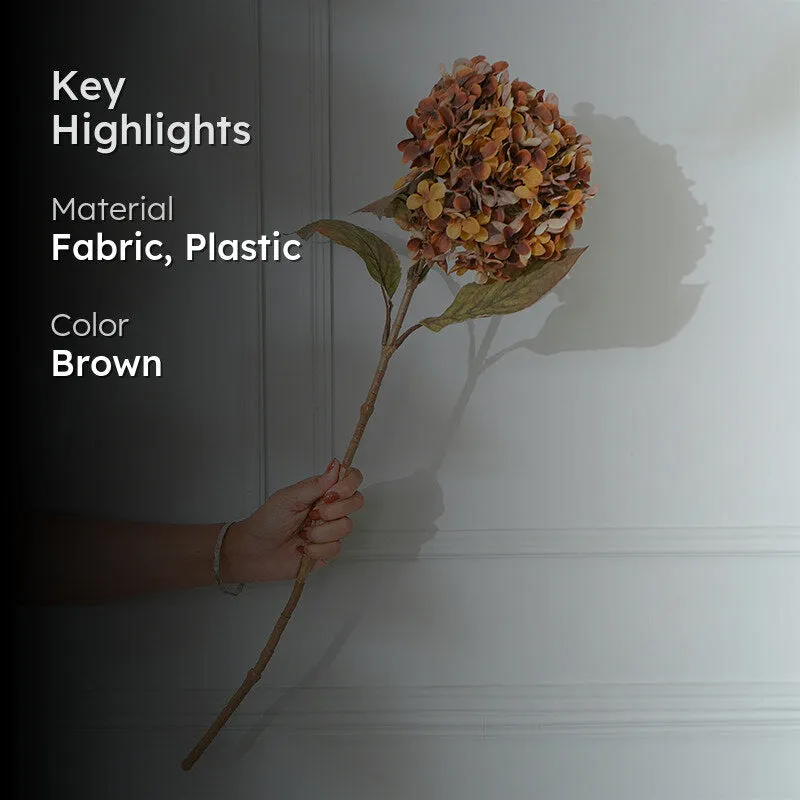 Faux Autumn Hydrangea Flower Stick (Dark Brown) - 26 CM media 2