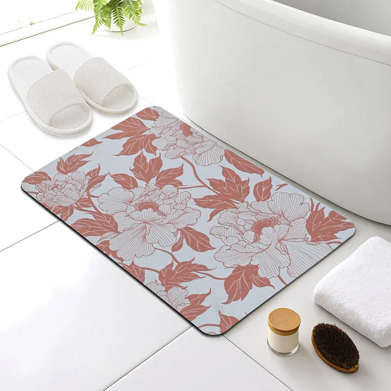 Serenia Rubber Bath Mat - Grey, Peach media 1
