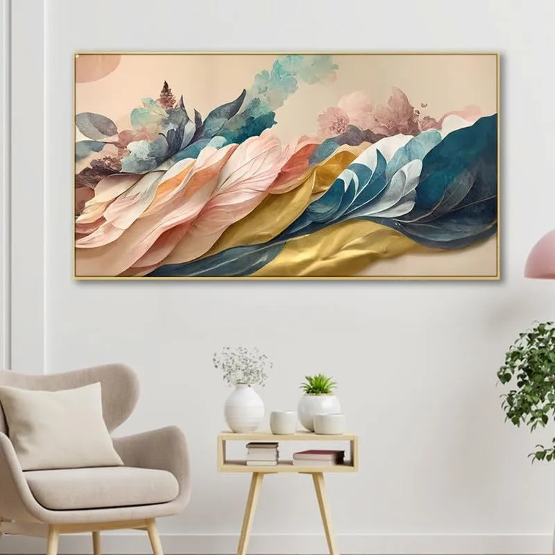 Petal Wave Canvas Wall Painting With Frame media 3