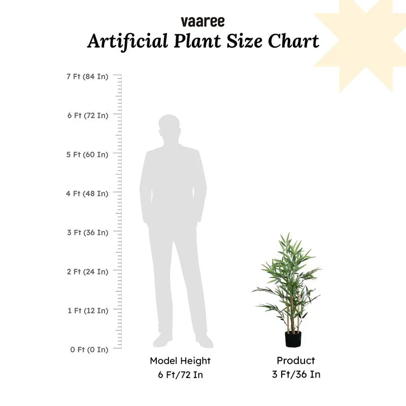 Artificial Bamboo Plant With Black Fiber Pot - 3 Feet media 7