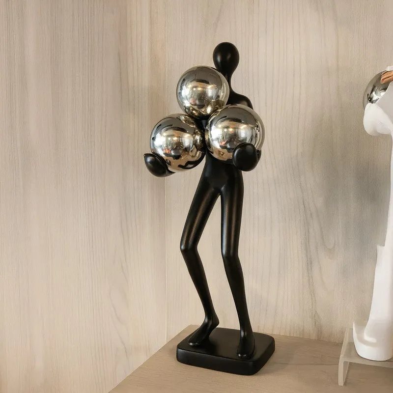 Modern Balance Trio Sphere Figurine Showpiece - Black media 1